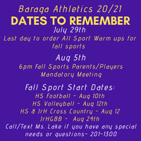 Upcoming Dates to Remember