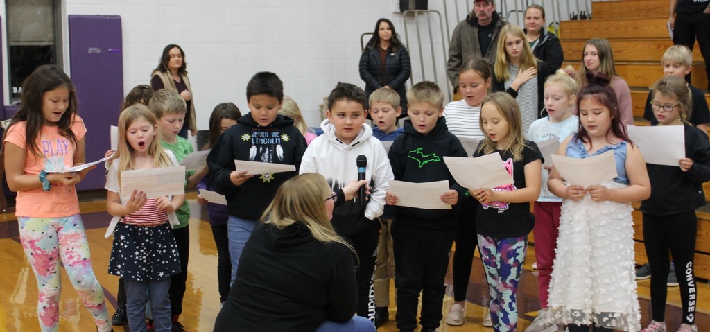 3rd Grade singing to all.